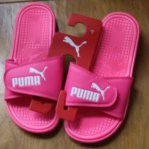 hot pink puma slides